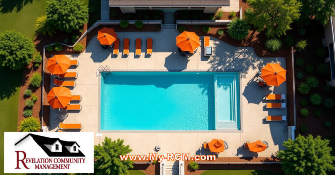 modern HOA community pool area in the Carolinas